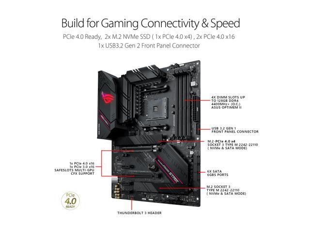 Open Box - Asus ROG Strix B550-F Gaming WiFi II AMD AM4 (3rd Gen Ryzen) ATX Gaming Motherboard (PCIe 4.0,WiFi 6E, 2.5Gb LAN, BIOS Flashback, HDMI...