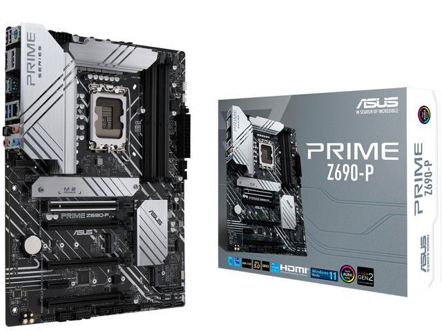 ASUS Prime Z690-P LGA 1700 (Intel® 12th & 13th Gen) ATX motherboard (PCIe 5.0, DDR5, 14+1 Power Stages, 3x M.2, 2.5Gb LAN, V-M.2 e-key, front panel USB.