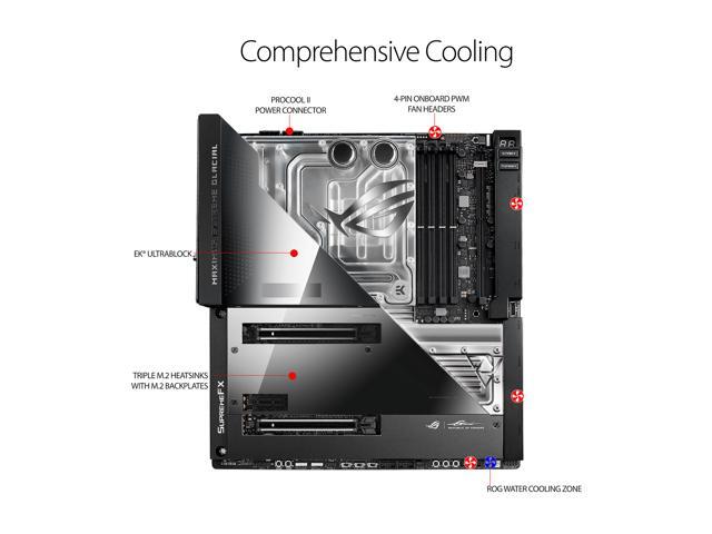 ASUS ROG Maximus Z690 Extreme Glacial (WiFi 6E) LGA 1700(Intel 12th & 13th Gen) EATX gaming motherboard (Integrated EK Ultrablock,PCIe...