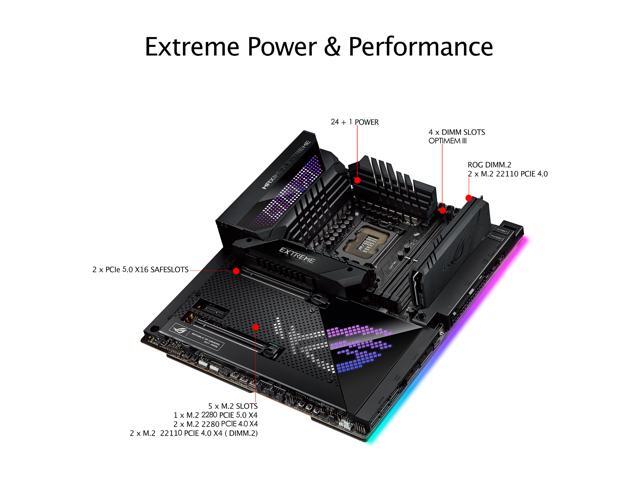 ASUS ROG Maximus Z690 Extreme (WiFi 6E) LGA 1700(Intel12th & 13th Gen) EATX gaming motherboard (PCIe 5.0, DDR5,24+1 105A power stages,5x M.2,1xPCIe...