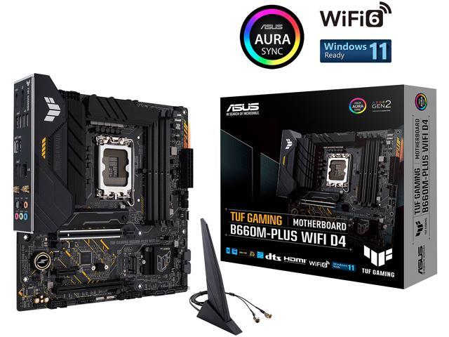 ASUS TUF GAMING B660M-PLUS WIFI D4 LGA 1700 (Intel 12th & 13th Gen) mATX Gaming Motherboard (PCIe 5.0, DDR4, 10+1 DrMOS, 2xPCIe 4.0 M.2 Slots, WiFi...