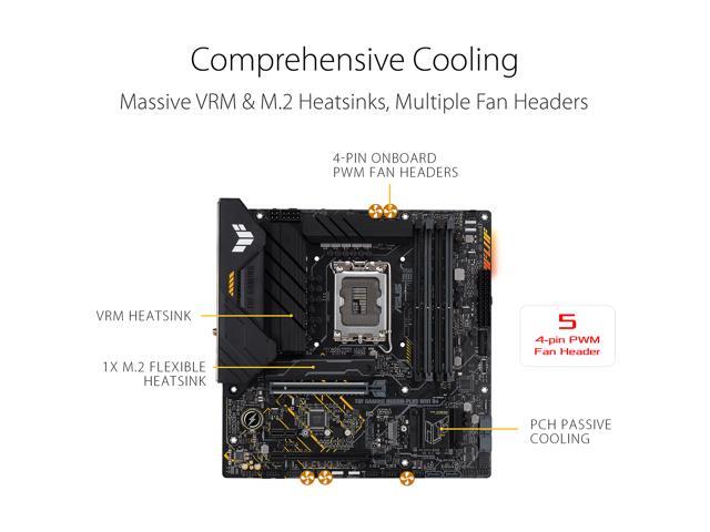 ASUS TUF GAMING B660M-PLUS WIFI D4 LGA 1700 (Intel 12th & 13th Gen) mATX Gaming Motherboard (PCIe 5.0, DDR4, 10+1 DrMOS, 2xPCIe 4.0 M.2 Slots, WiFi...