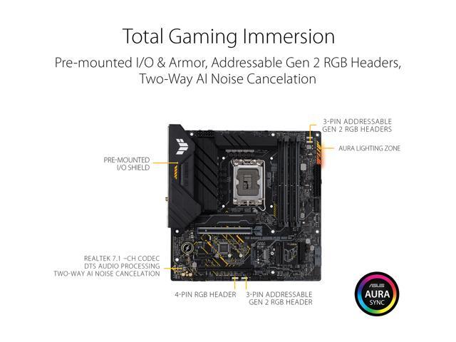 ASUS TUF GAMING B660M-PLUS WIFI D4 LGA 1700 (Intel 12th & 13th Gen) mATX Gaming Motherboard (PCIe 5.0, DDR4, 10+1 DrMOS, 2xPCIe 4.0 M.2 Slots, WiFi...