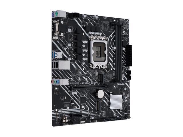ASUS PRIME H610M-E D4 LGA 1700 (Intel 12th & 13th Gen) mATX Motherboard (PCIe 4.0, DDR4, 2xM.2 slots, 1Gb LAN, DisplayPort/HDMI/D-Sub, USB 3.2 Gen...