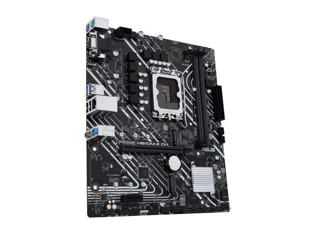 ASUS PRIME H610M-E D4 LGA 1700 (Intel 12th & 13th Gen) mATX Motherboard (PCIe 4.0, DDR4, 2xM.2 slots, 1Gb LAN, DisplayPort/HDMI/D-Sub, USB 3.2 Gen...