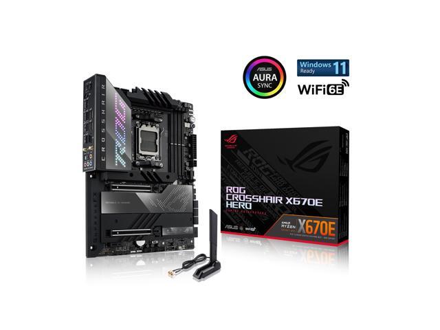 ASUS ROG CROSSHAIR X670E HERO (WiFi 6E) Socket AM5 (LGA 1718) Ryzen 7000 gaming motherboard ATX (18 + 2 power stages, PCIe 5.0, DDR5 support, five...