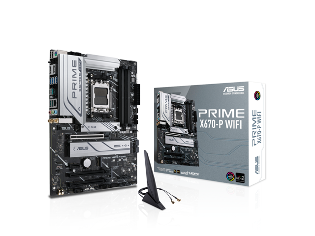 ASUS PRIME X670-P WIFI AMD X670 AM5 Ryzen Desktop 9000 8000 & 7000 ATX motherboard with three M.2 slots, DDR5, USB 3.2 Gen 2x2 Type-C, USB4...