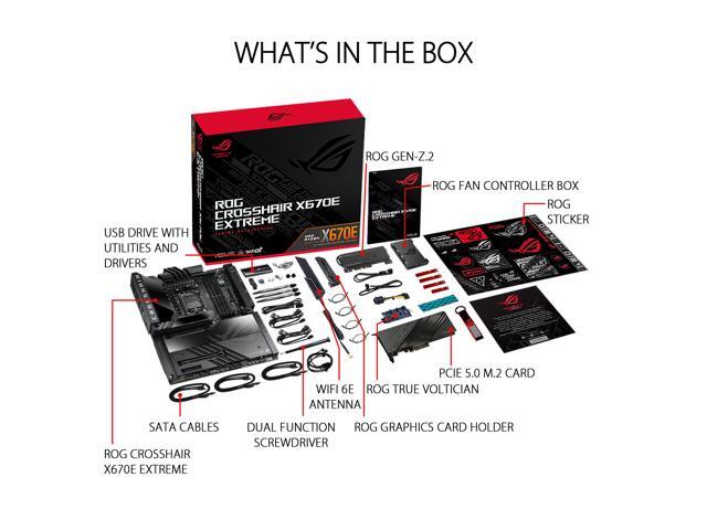 ASUS ROG Crosshair X670E Extreme (WiFi 6E) Socket AM5 (LGA 1718) Ryzen 7000 EATX Gaming motherboard EATX (20 + 2 power stages, PCIe 5.0, DDR5...