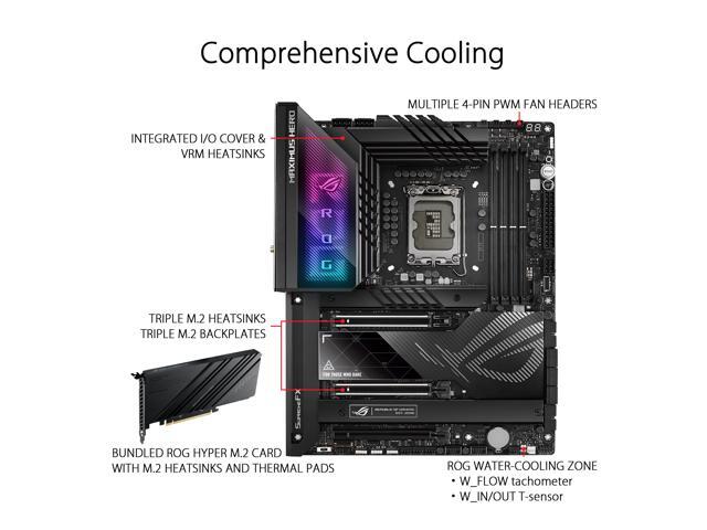 ASUS ROG Maximus Z790 Hero (WiFi 6E) LGA 1700(Intel 14th & 13th & 12th Gen) ATX gaming motherboard(PCIe 5.0,DDR5,20+1power stages,2.5Gb LAN,...