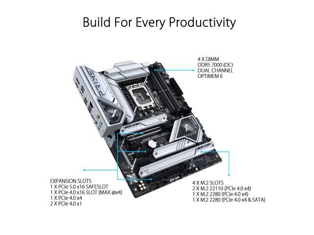 ASUS Prime Z790-A WiFi 6E LGA 1700(Intel14th &13th & 12th Gen) ATX motherboard (16+1 DrMOS,PCIe 5.0,DDR5,4x M.2 slots,Intel 2.5 Gb LAN,USB 3.2 Gen...