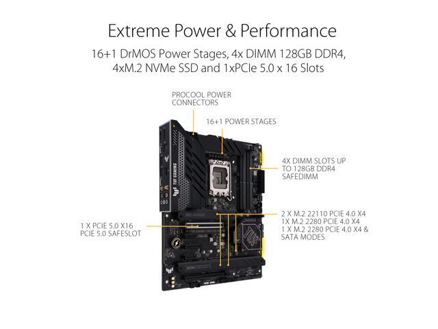 ASUS TUF Gaming Z790-Plus WiFi D4 LGA 1700(Intel14th & 13th &12th Gen) ATX gaming motherboard(PCIe 5.0, DDR4,4xM.2 Slots,16+1 DrMOS, WiFi 6,Intel ...