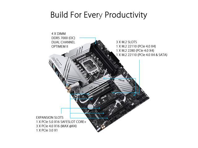 ASUS Prime Z790-P WiFi LGA 1700(Intel 14th & 13th &12th Gen) ATX motherboard (PCIe 5.0,DDR5,14+1 Power Stages,3x M.2,WiFi 6,Bluetooth v5.2,2.5Gb...