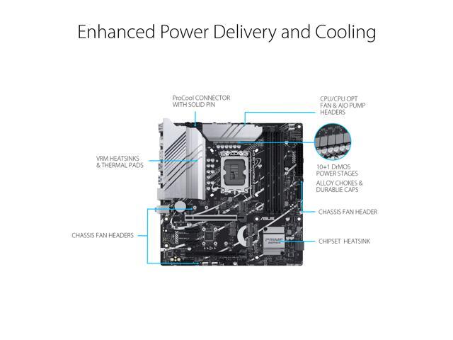ASUS Prime Z790M-Plus D4 LGA 1700(Intel 14th & 13th & 12th Gen) microATX motherboard (PCIe 5.0, 3xM.2 slots, 10+1 DrMOS, DDR4,1 Gb LAN, DP, USB...
