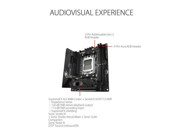 ASUS ROG Strix B650E-I Gaming WiFi AMD B650 AM5 Ryzen Desktop 9000 8000 & 7000 mini-ITX mITX motherboard, 10+2 power stages, DDR5, 2x M.2 slot,...