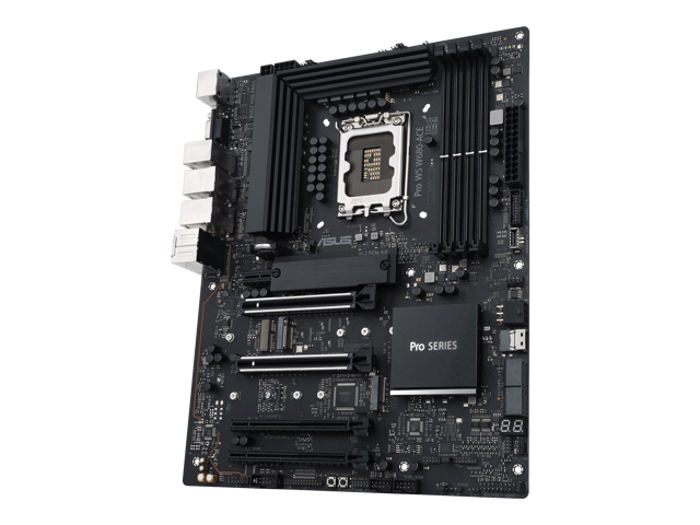 Pro WS W680-ACE Intel W680 LGA 1700 ATX workstation motherboard, dual PCIe 5.0x16 slot, DDR5, ECC memory and XMP support, dual Intel 2.5 Gb Lan,...
