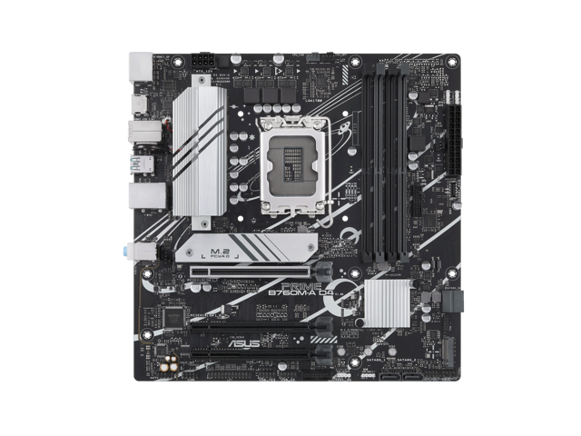 ASUS PRIME B760M-A D4 Intel B760 (LGA 1700)(13th and 12th Gen) mATX motherboard, PCIe 4.0, two M.2 slots, Realtek 2.5Gb Ethernet, DisplayPort,...