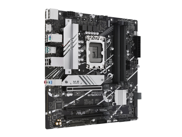 ASUS PRIME B760M-A D4 Intel B760 (LGA 1700)(13th and 12th Gen) mATX motherboard, PCIe 4.0, two M.2 slots, Realtek 2.5Gb Ethernet, DisplayPort,...