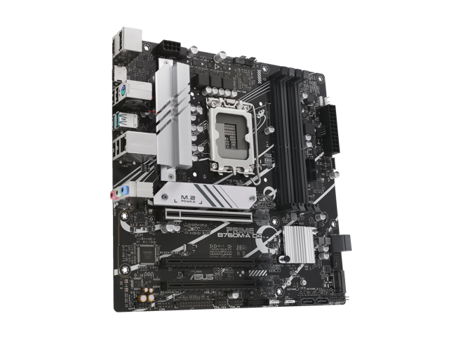 ASUS PRIME B760M-A D4 Intel B760 (LGA 1700)(13th and 12th Gen) mATX motherboard, PCIe 4.0, two M.2 slots, Realtek 2.5Gb Ethernet, DisplayPort,...