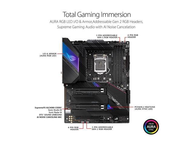 ASUS ROG Strix Z590-E Gaming WiFi 6E LGA 1200 (Intel 11th/10th Gen) ATX Gaming Motherboard (PCIe 4.0, 14+2 Power Stages, DDR4 5333+, Dual Intel 2.5...