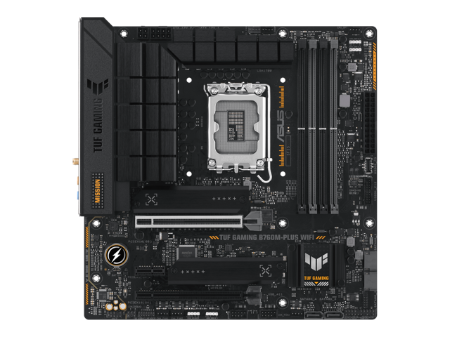 ASUS TUF GAMING B760M-PLUS WIFI Intel B760 (13th and 12th Gen) LGA 1700 mATX motherboard with PCIe 5.0, 2xPCIe 4.0 M.2 slots, DDR5, Realtek 2.5Gb...