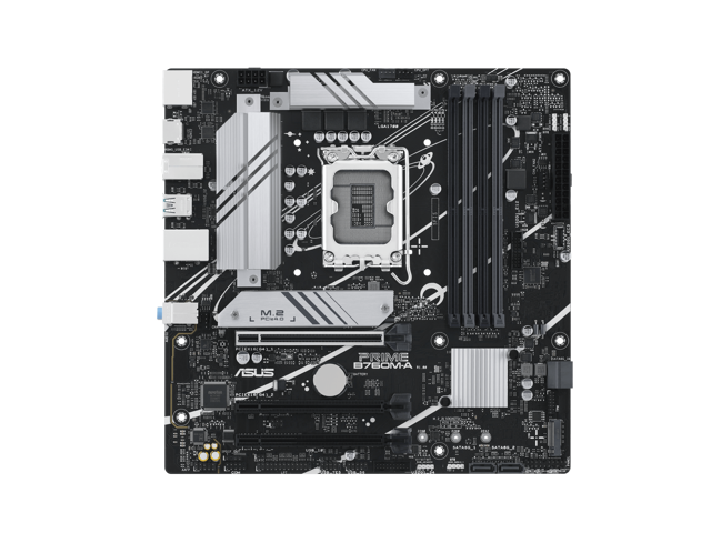 ASUS PRIME B760M-A Intel B760 (LGA 1700)(13th and 12th Gen) mATX motherboard, PCIe 4.0,DDR5, two M.2 slots, Realtek 2.5Gb Ethernet, DisplayPort,...