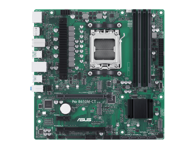 ASUS Pro B650M-CT-CSM AMD B650(Ryzen 7000) Micro-ATX Commercial motherboard(DDR5,2xM.2 slots, PCIe 5.0 M.2 slot, USB 3.2 Gen 2 ports, front USB 3.2...