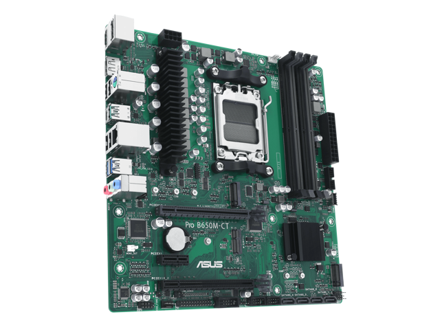 ASUS Pro B650M-CT-CSM AMD B650(Ryzen 7000) Micro-ATX Commercial motherboard(DDR5,2xM.2 slots, PCIe 5.0 M.2 slot, USB 3.2 Gen 2 ports, front USB 3.2...