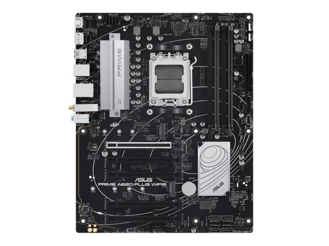 PRIME A620-PLUS WIFI6 AMD A620 AM5 ATX motherboard, DDR5, PCIe 4.0 support, dual M.2 slots, WiFi 6, DisplayPort/HDMI, Rear & Front USB 5Gbps...