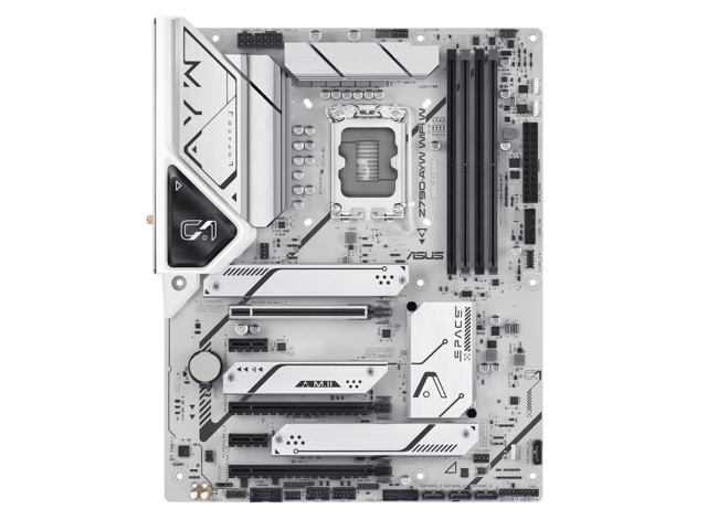 ASUS Z790-AYW WIFI W Intel Z790 (LGA 1700) ATX motherboard with PCIe 4.0, 3x M.2 slots, 12+1 DrMOS, DDR5, WIFI 6, 2.5Gb LAN, USB 10Gbps Type-C,...