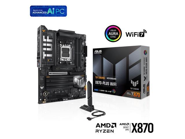 ASUS TUF GAMING X870-PLUS WIFI AMD AM5 X870 ATX motherboard, 16+2+1, 80A SPS power stages, DDR5, PCIe 5.0 Ready, four M.2 slots, Wi-Fi 7, 2.5Gb...