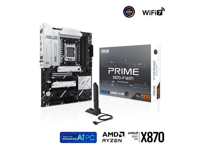 ASUS PRIME X870-P WIFI AMD AM5 X870 ATX motherboard 14+2+1 80A DrMOS power stages, DDR5, PCIe 5.0, PCIe 5.0 x16, Q-Release, 4x M.2, Wi-Fi 7,...