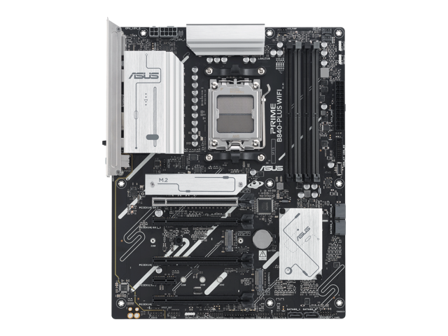 ASUS - PRIME B840-PLUS WIFI (Socket AM5) AMD B840 ATX DDR5 Wi-Fi 6E Motherboard - White - image 2