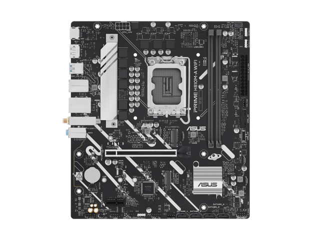 ASUS PRIME H810M-A WIFI-CSM Intel H810 LGA 1851 mATX motherboard, 6+1+1+1 Discrete MOS, DDR5, PCIe 4.0, 2x M.2, Intel 1Gb Ethernet, Wi-Fi 6,...