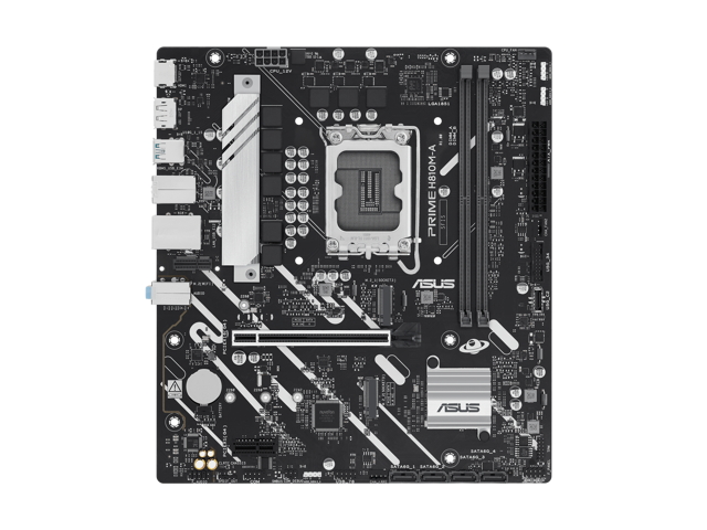 ASUS PRIME H810M-A-CSM Intel H810 LGA 1851 mATX motherboard, 6+1+1+1 Discrete MOS, DDR5, PCIe 4.0, 2xM.2 slots, Intel 1Gb Ethernet, DisplayPort,...