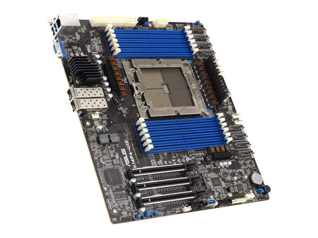 ASUS K14PA-U12 Server motherboard for 128 core AMD EPYCâ„¢ 9004-series processors, with dual 25 Gbps LAN, support for two dual-slot GPUs, 12 DIMM.