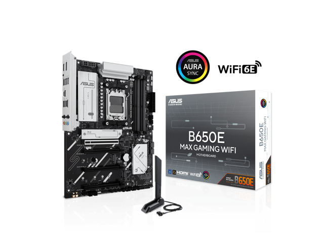 Open Box - ASUS B650E MAX GAMING WIFI AMD B650 ATX motherboard, DDR5, PCIe 5.0 Ready, 3x M.2 slots, Wi-Fi 6E, Realtek 2.5Gb Ethernet, DisplayPort,...