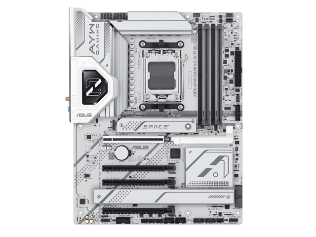 ASUS - X870 AYW GAMING (Socket AM5) AMD X870 ATX DDR5 Wi-Fi 6 AX Motherboard - White - image 3