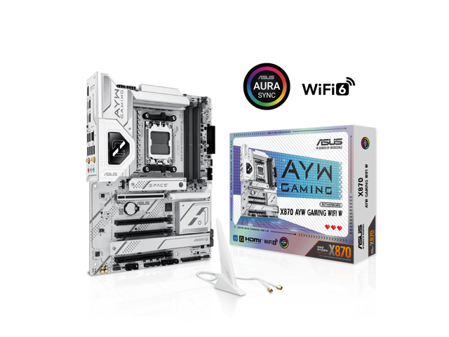 ASUS - X870 AYW GAMING (Socket AM5) AMD X870 ATX DDR5 Wi-Fi 6 AX Motherboard - White - image 4