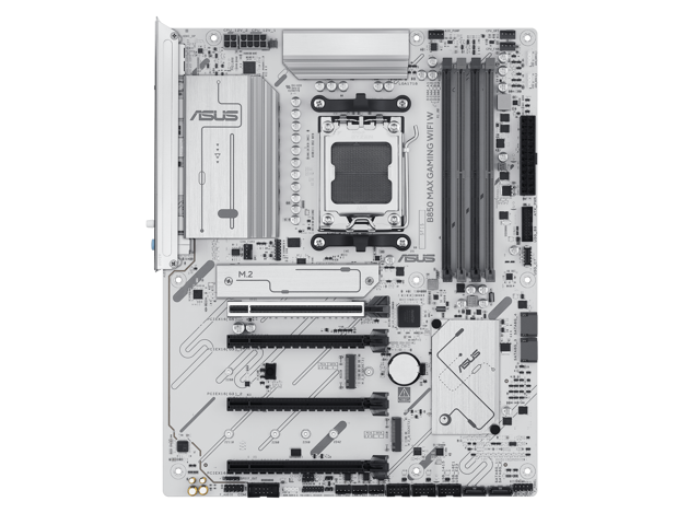 Open Box - ASUS B850 MAX GAMING WIFI W - AMD AM5 ATX Motherboard, White PCB, DDR5, PCIe 5.0 Ready, 3x M.2, Wi-Fi 6E, 2.5Gb LAN, USB 10Gbps Type-C,...