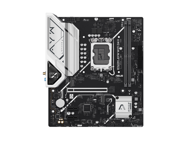 ASUS B760M-AYW WIFI D4 II Intel B760 (LGA 1700) microATX mATX motherboard, PCIe 5.0 x16 Support, two M.2 slots, DDR4, Realtek 2.5Gb Ethernet, Wi-Fi...