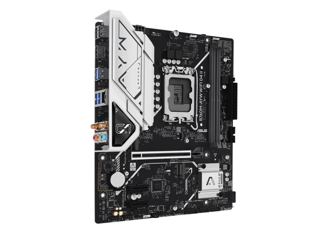 ASUS B760M-AYW WIFI D4 II Intel B760 (LGA 1700) microATX mATX motherboard, PCIe 5.0 x16 Support, two M.2 slots, DDR4, Realtek 2.5Gb Ethernet, Wi-Fi...