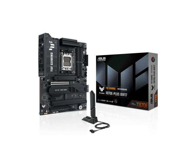 ASUS TUF GAMING X870E-PLUS WIFI7 AMD X870E ATX Motherboard with 16+2+1 80A Power Stages, DDR5 Support with AEMP, PCIe 5.0 x16 with PCIe Slot...
