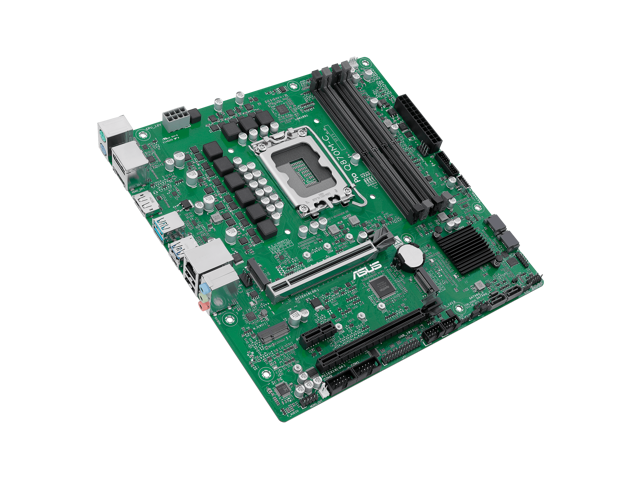 ASUS Pro Q870M-C-CSM motherboard supports Intel Core Ultra (Series 2) & vPro, DDR5, PCIe 5.0 x16, M.2, DisplayPort, HDMI, USB 10Gbps, TPM IC, and ACCE