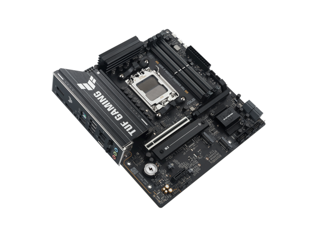 ASUS TUF GAMING B850M-E WIFI AMD B850 mATX motherboard, 8+2+1 80A DrMOS power stages, DDR5, PCIe 5.0, 3 M.2 slots, WiFi 6E, 2.5Gb Ethernet,...