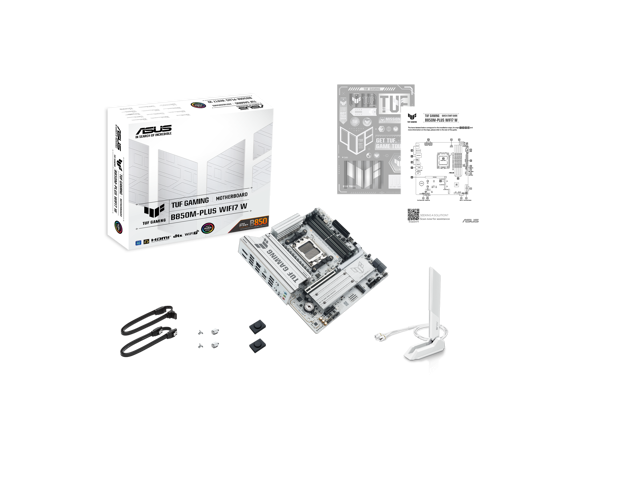ASUS - TUF Gaming B850M-PLUS (Socket AM5) AMD B850 Micro-ATX Wi-Fi 7 BE Motherboard - White - image 9