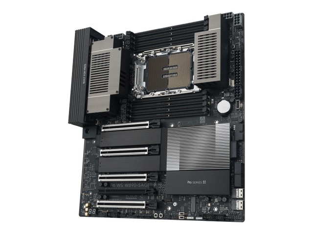 ASUS Pro WS W890-SAGE Intel W890 (LGA 4710-2) CEB workstation motherboard, PCIe 5.0 x16, M.2, SlimSAS, 10Gb+2.5Gb LAN, ready for IPMI Expansion...