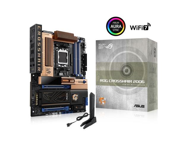 ASUS ROG Crosshair 2006 X870E AM5 ATX motherboard, DDR5, DIMM Fit, WiFi 7, 10Gb LAN, 5x M.2, 2x USB4, 2' OLED Display, AIO Q-Connector