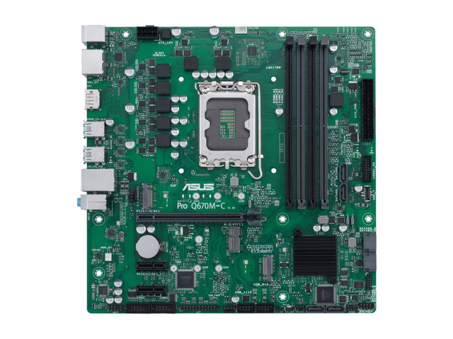 Asus Pro Q670M-C-CSM LGA 1700 mATX Commercial Motherboard - PCIe 4.0 -DDR5 4800 - 2xNVMe SSD M.2 slots - 4xUSB 3.2 Gen 2 ports - PRO Q670M-C-CSM-SI
