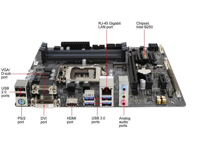 GIGABYTE GA-B250M-DS3H (rev. 1.0) LGA 1151 Micro ATX Intel Motherboard