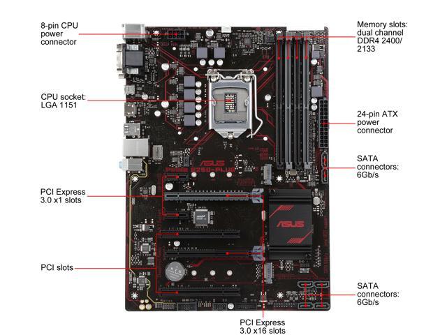 ASUS PRIME B250-PLUS LGA 1151 ATX Motherboards - Intel
